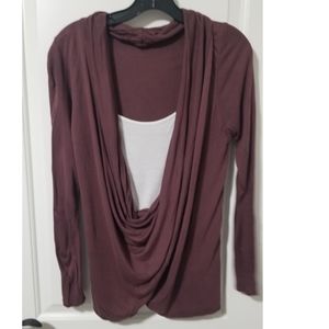 MaiTai Burgandy long sleeve shirt